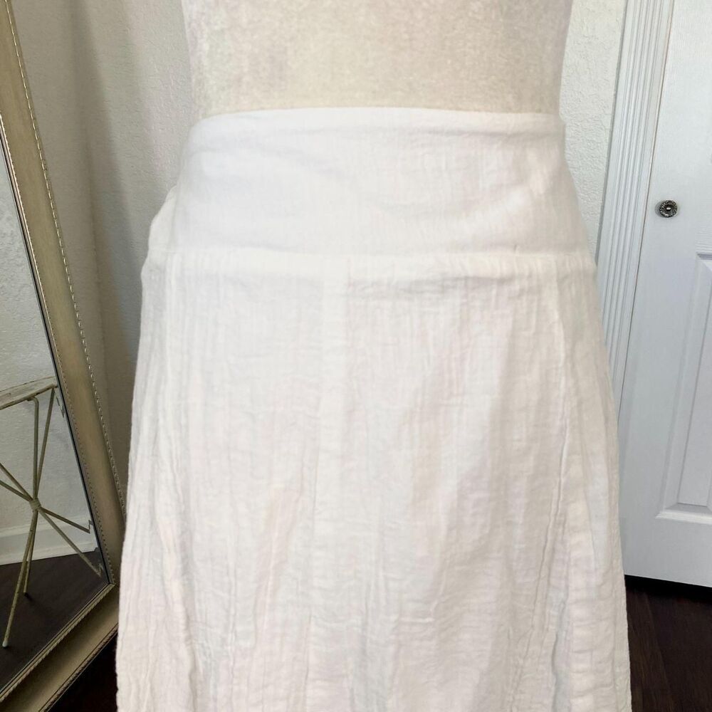 Dressbarn Made in USA Boho Cottage Core White Cotton Midi Maxi Skirt S - Picture 2 of 6